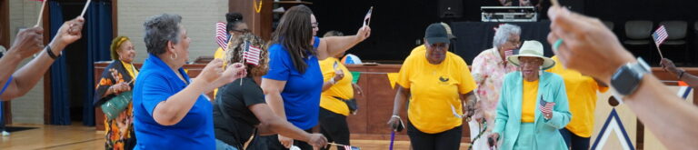 seniors marching in while dancing