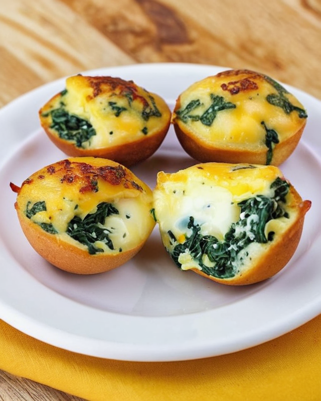 egg bites with spinach and cheese