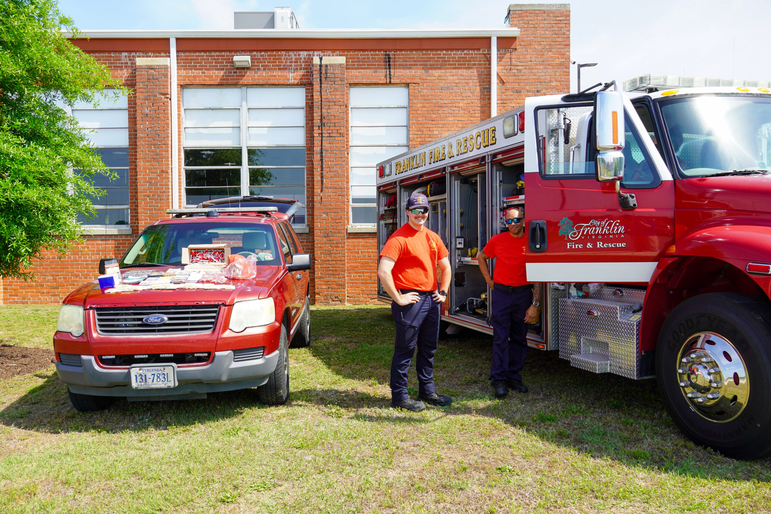 franklin firetruck and firemen