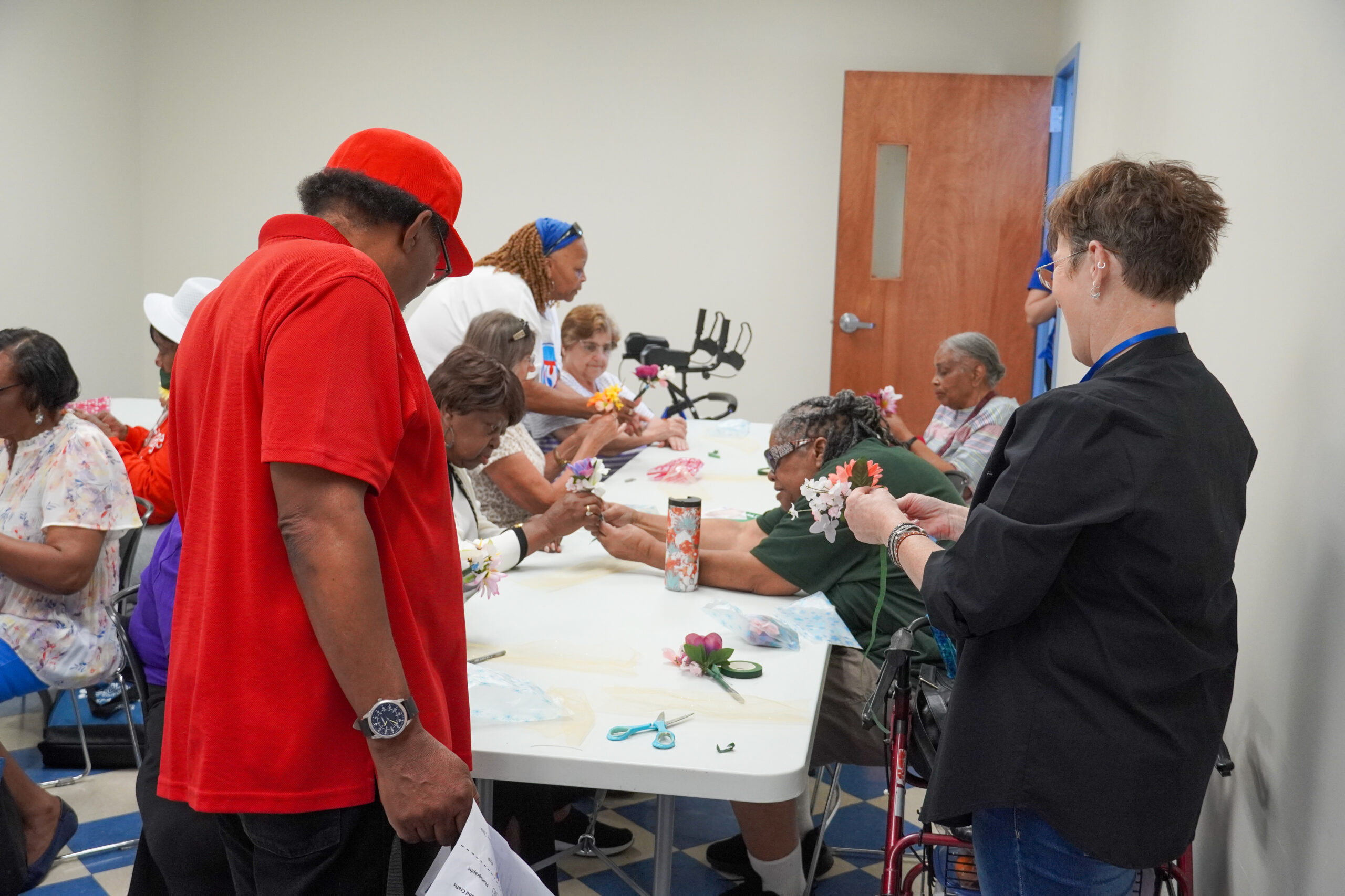 seniors doing arts and crafts