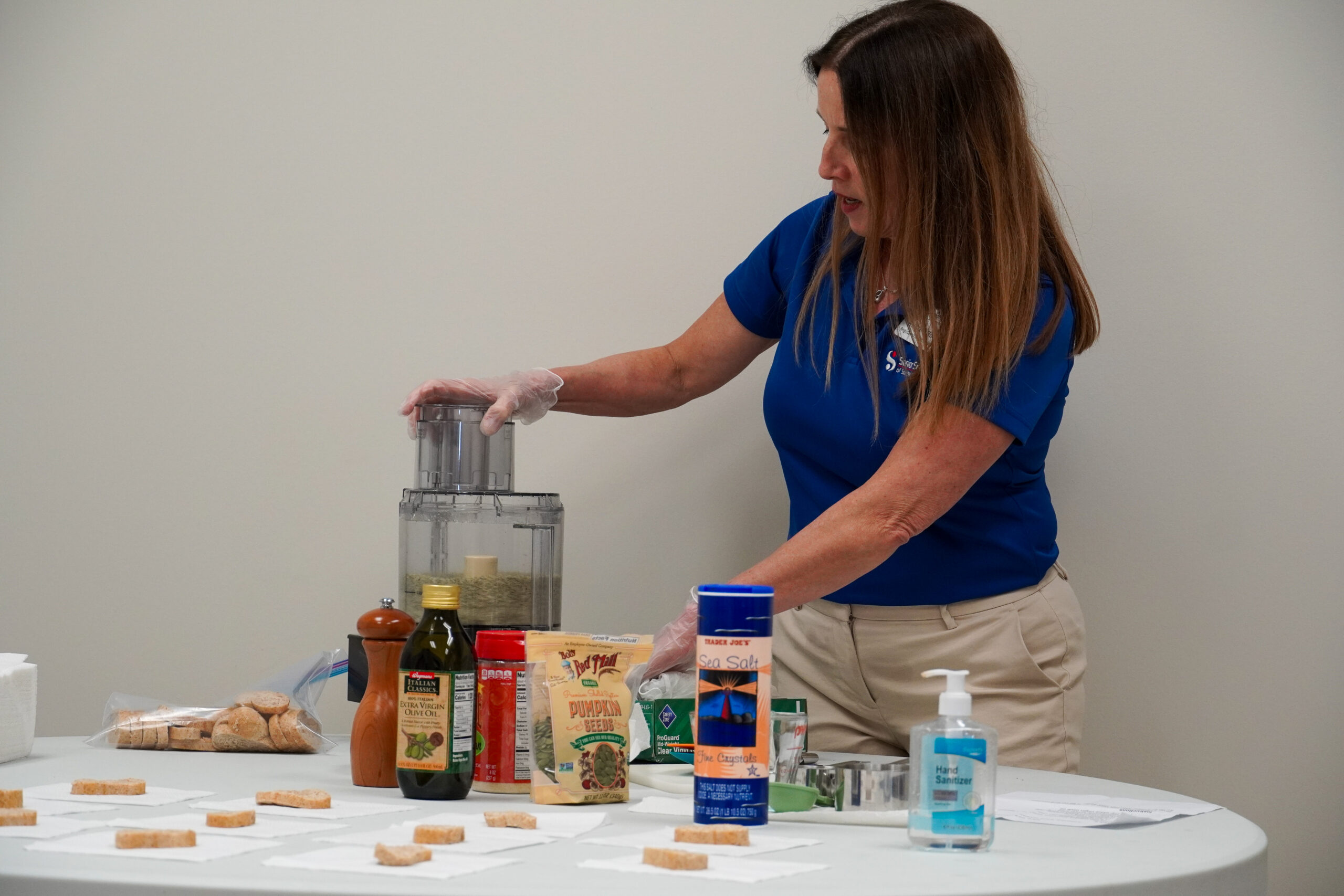 woman doing cooking demonstration