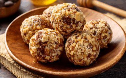 tahini chocolate and walnut honey balls