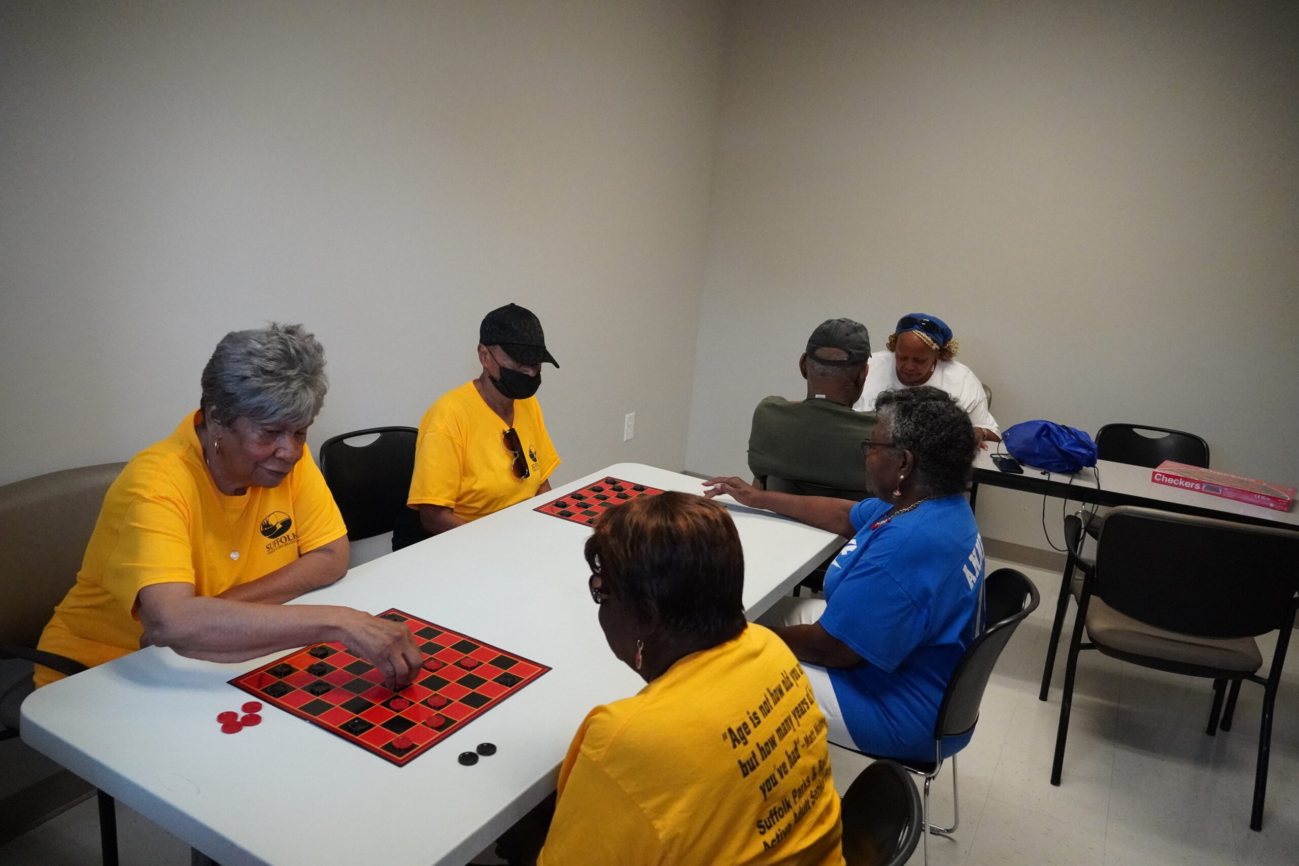 seniors playing checkers