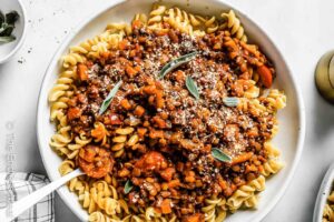 Lentil Bolognese - The Endless Meal lentil-bolognese sauce over rotini noodles