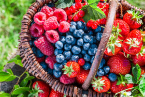 basket of berries in the spring or summer