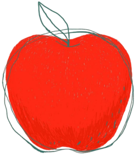 red apple illustration