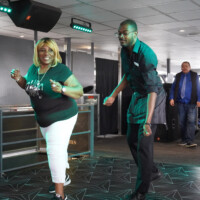 woman and man dancing